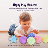 Best Sensory Balls for Babies & Toddlers, featuring colorful and textured balls designed as sensory toys to promote tactile exploration, motor skill development, and imaginative play.Sensory balls for autism